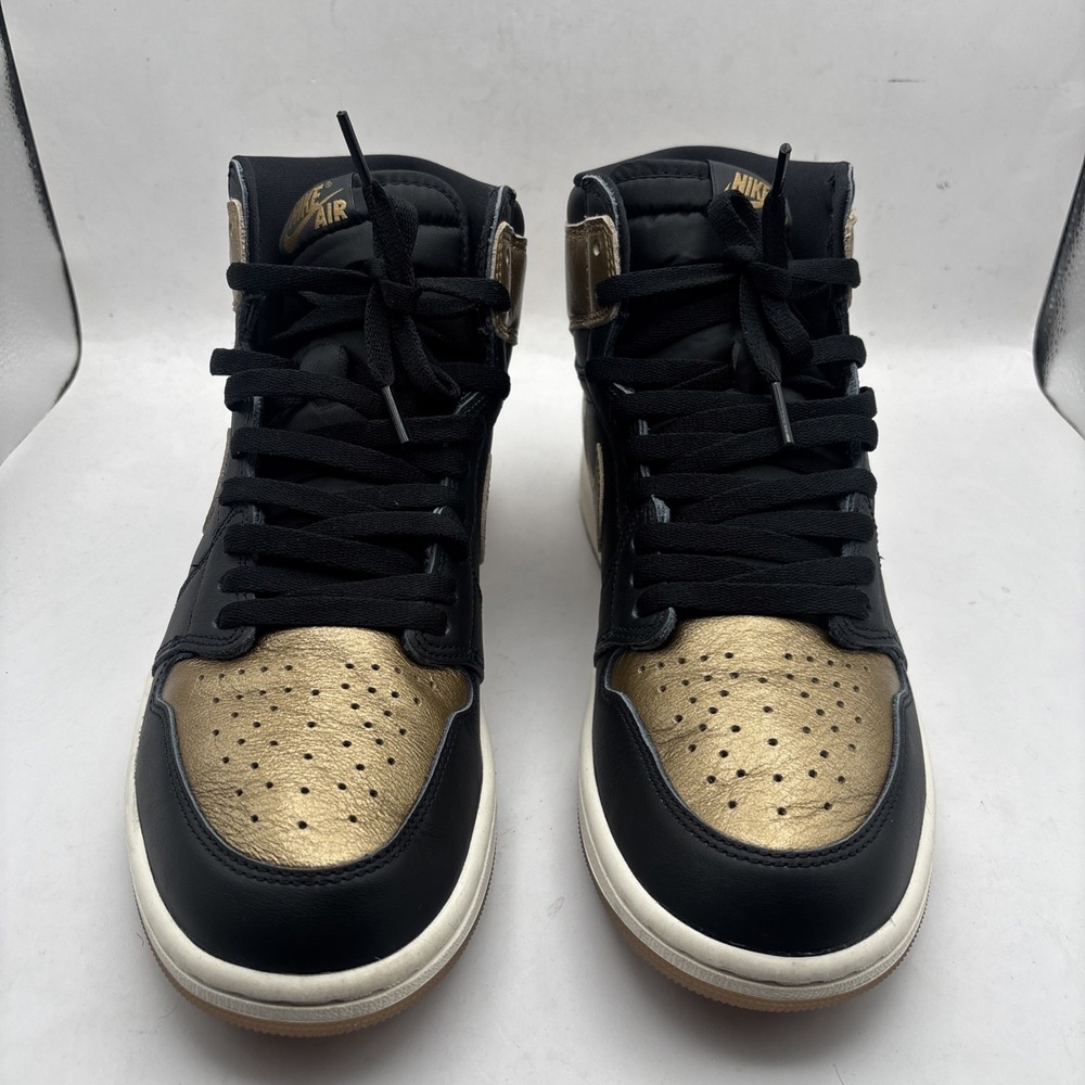 Nike Air Jordan 1 Retro OG High Black Gold US 10 EXCELLENT! crease protector - Picture 5 of 8